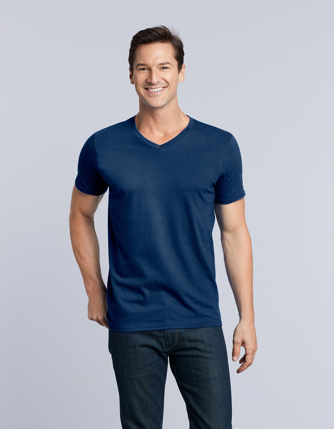 64V00 Mens Ring Spun V-Neck