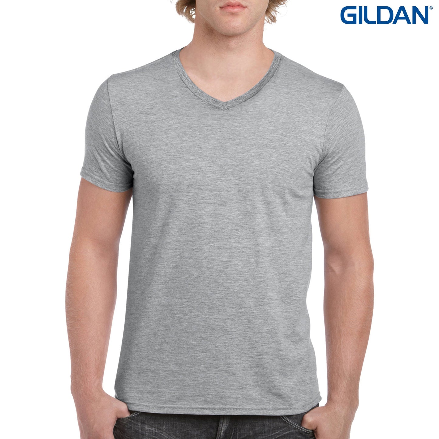 64V00 Mens Ring Spun V-Neck