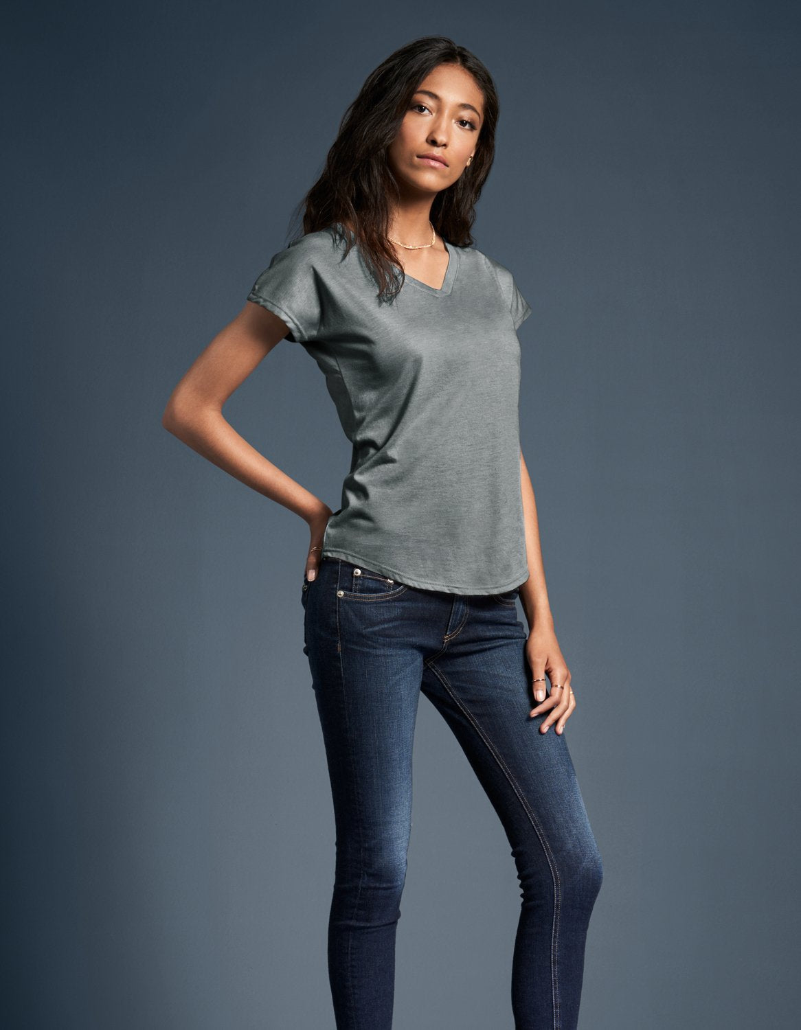 6750V Ladies Tri Blend V-Neck