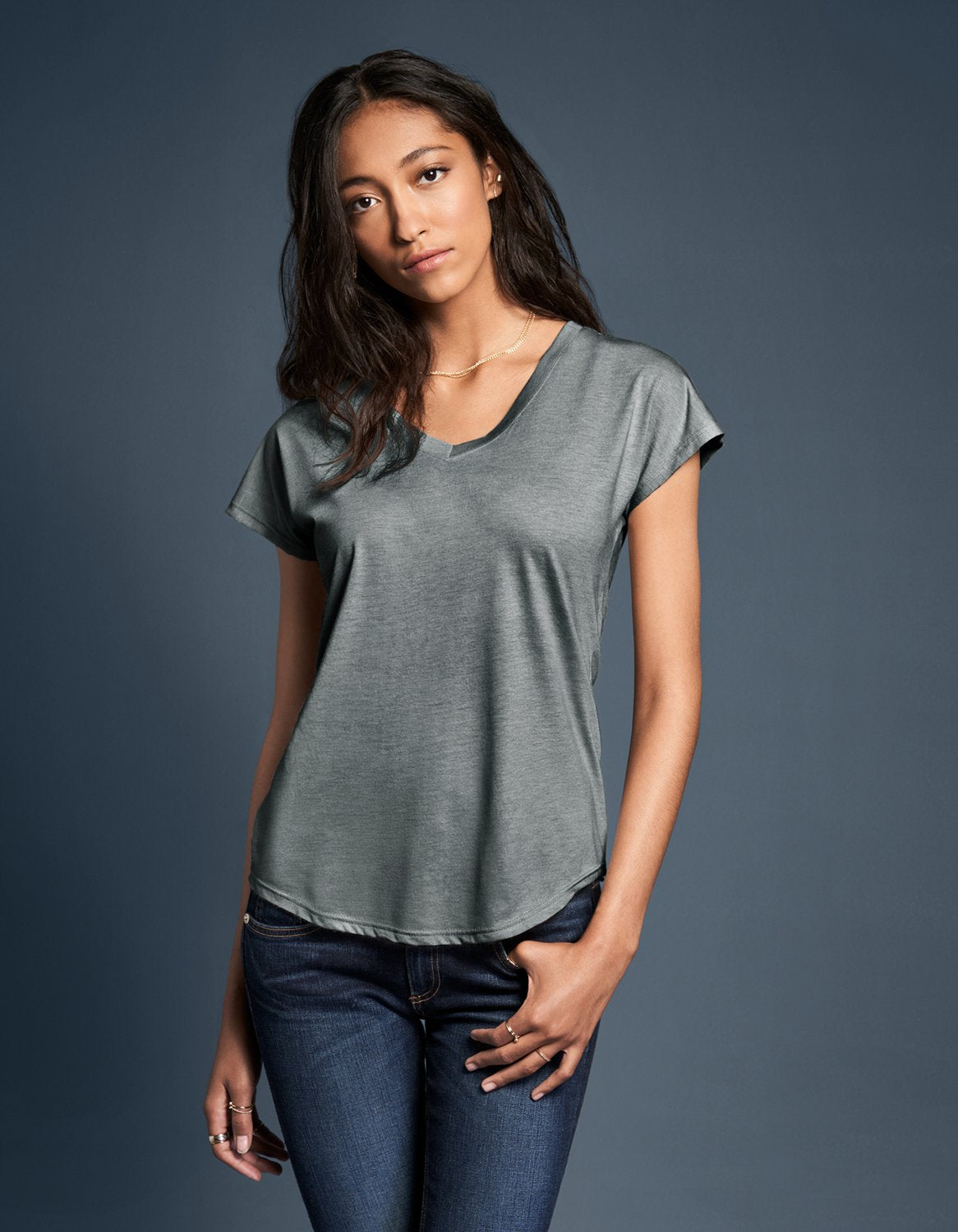 6750V Ladies Tri Blend V-Neck