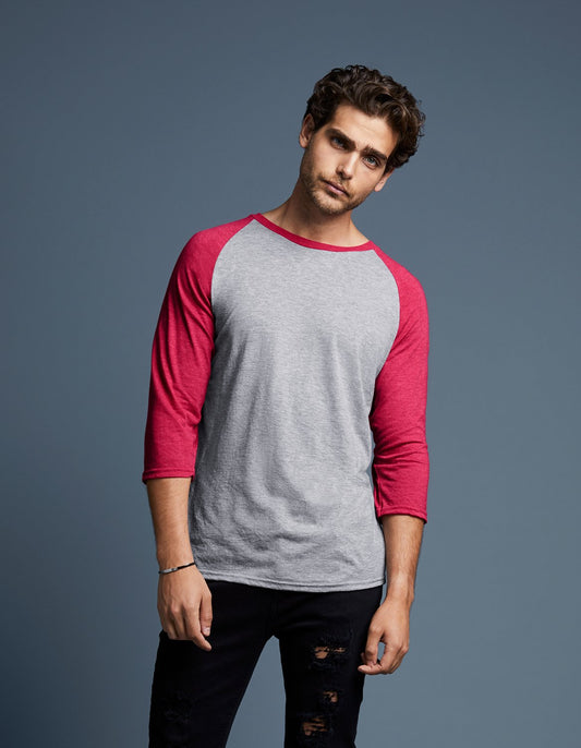 6755 Tri Blend Raglan 3/4 sleeve