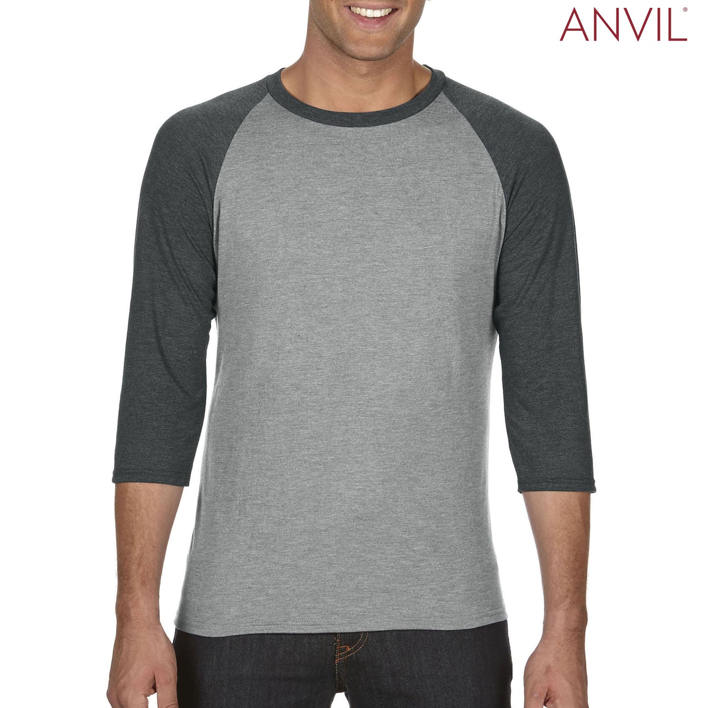 6755 Tri Blend Raglan 3/4 sleeve