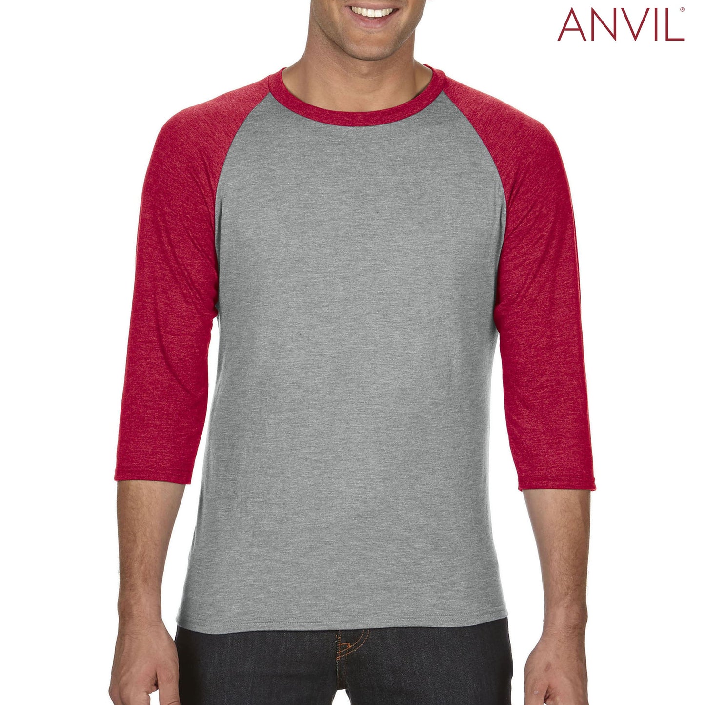 6755 Tri Blend Raglan 3/4 sleeve