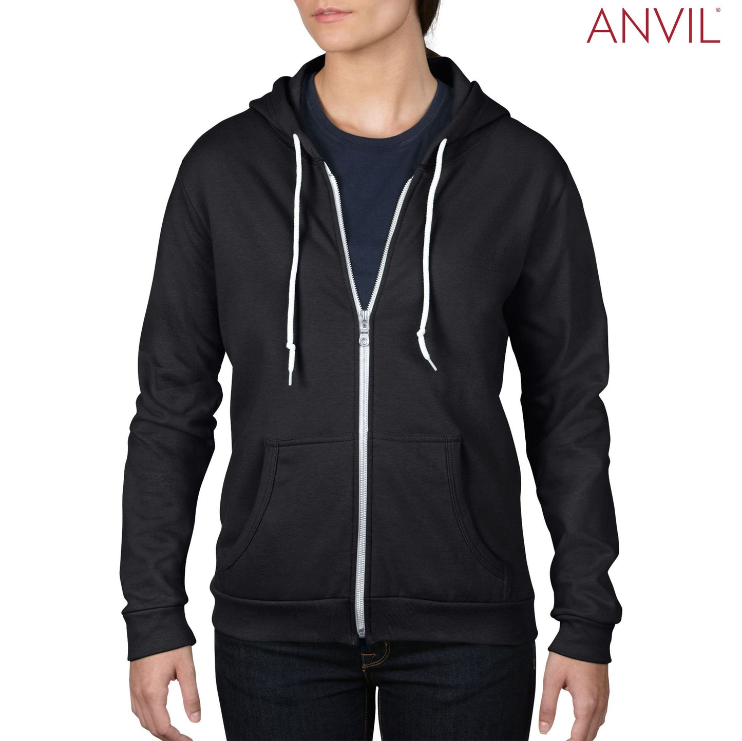71600FL Anvil Ladies Fashion Zip Hood