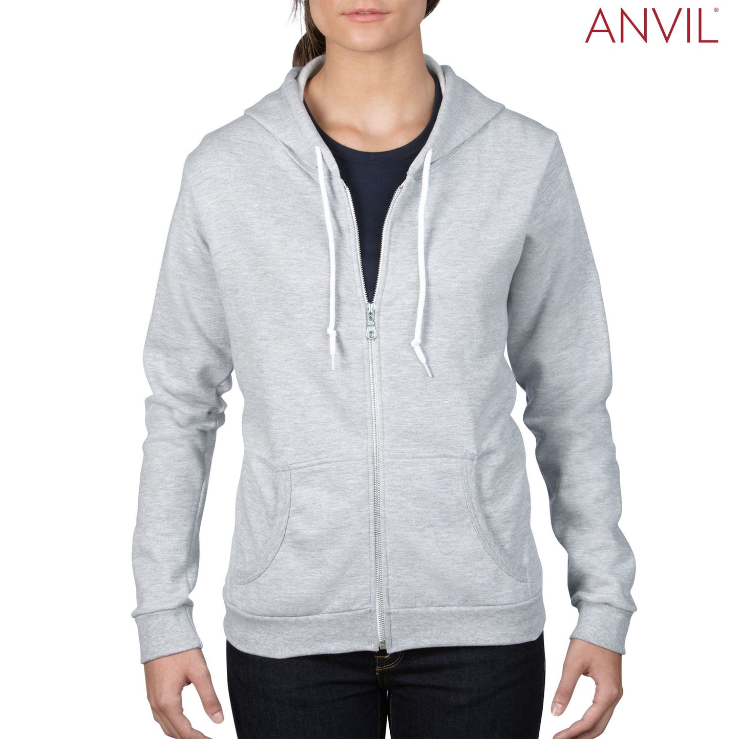 71600FL Anvil Ladies Fashion Zip Hood