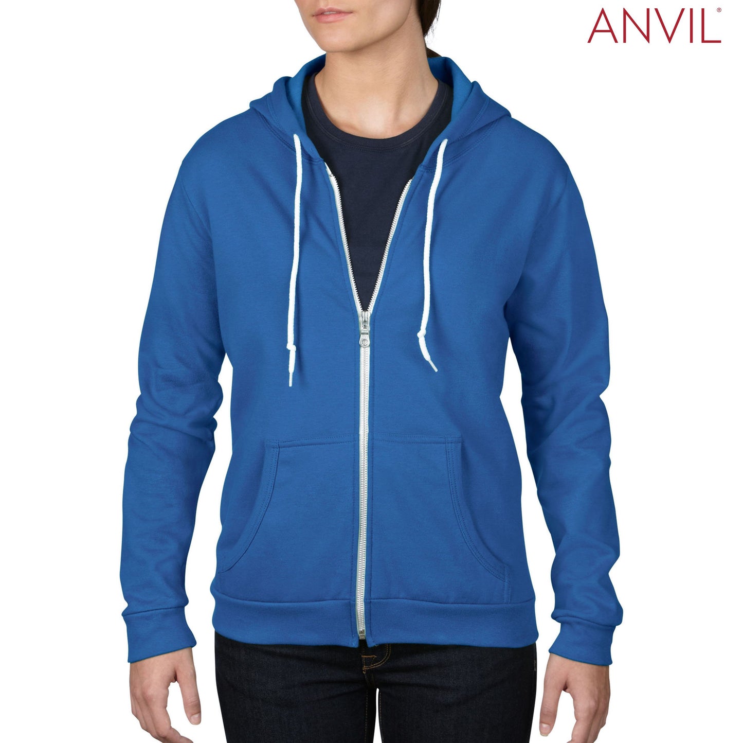 71600FL Anvil Ladies Fashion Zip Hood