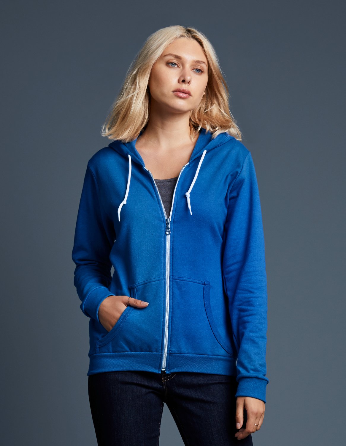 71600FL Anvil Ladies Fashion Zip Hood