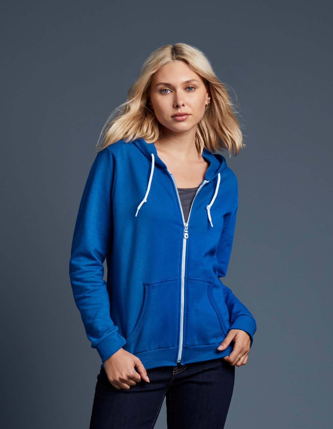 71600FL Anvil Ladies Fashion Zip Hood