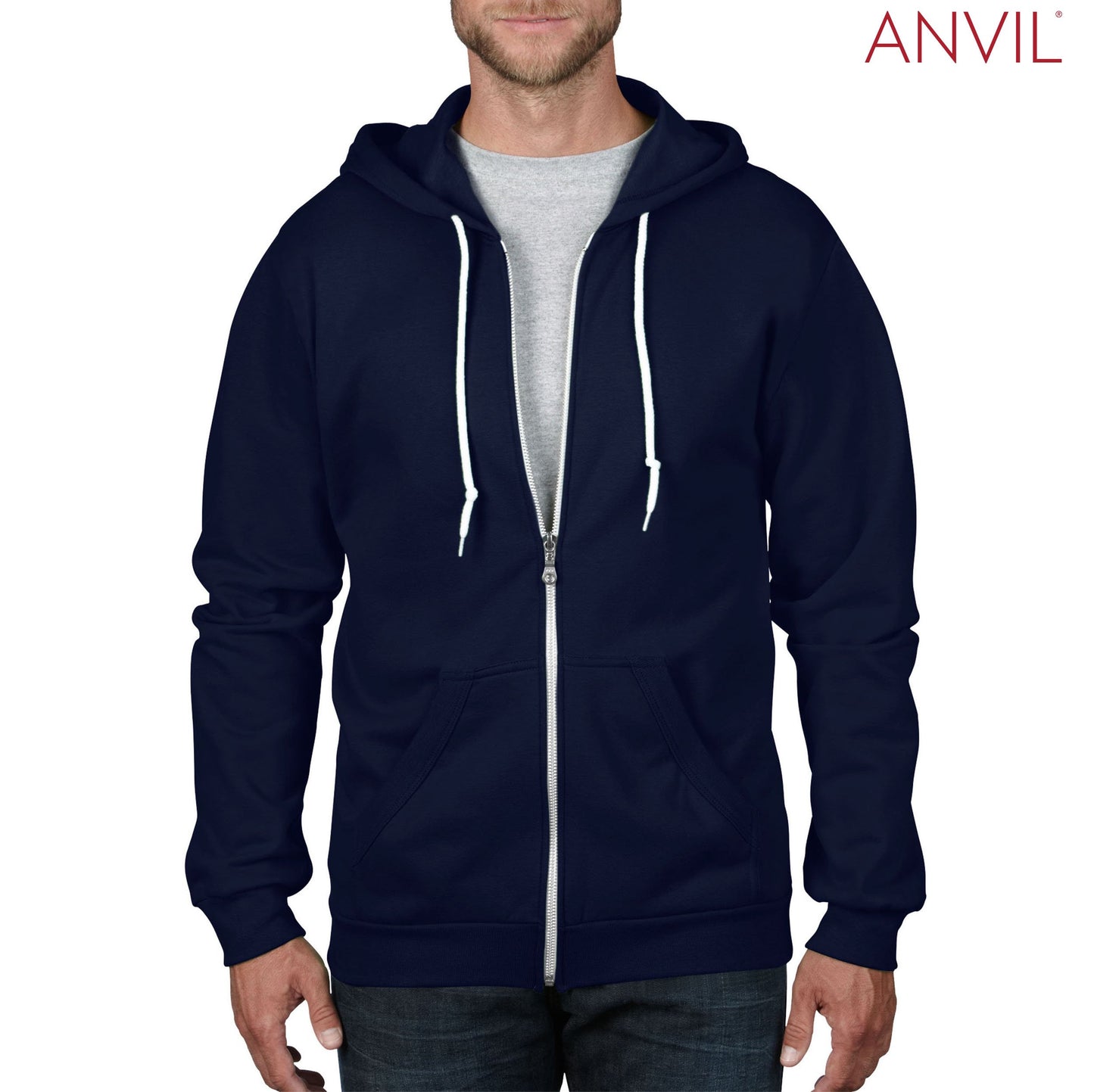 71600 Anvil Fashion Zip Hood